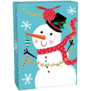 Snowman Extra Large Vertical Christmas Gift Bag 18 x 13 x 5 - Picture 1 of 1