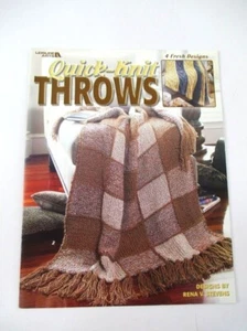 Leisure Arts Quick Knit Throws Knitting Pattern Book BK414 - Picture 1 of 4