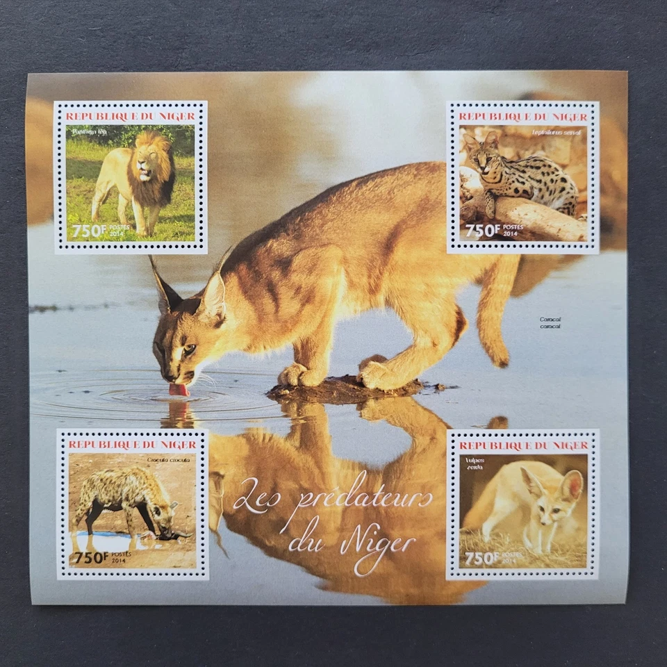 Niger 2014 / Fauna - The Predators of Niger - Serval, Fennec Fox ... /  4v ms - Image 1 of 1