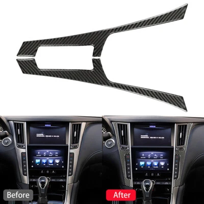 Carbon Fiber Interior Console Panel Frame Trim For Infiniti Q50 Q60 2014-2019 - Изображение 1 из 4