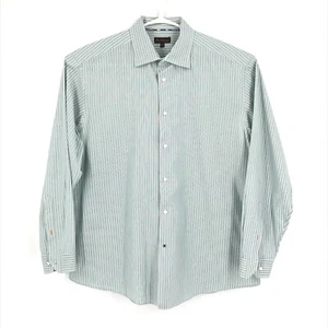 Ben Sherman Mens Shirt XL Extra Large 17.5 34-35 Green Long Sleeve Button Dress - Picture 1 of 22