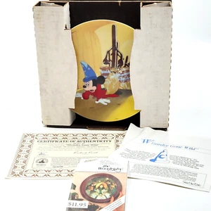 Placa de Mickey Mouse Knowles Disney Fantasía Magia Goida Salvaje 1991 50º Certificado de Autenticidad Caja - Imagen 1 de 18