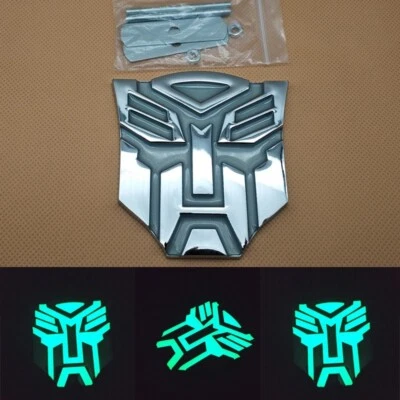 Parrilla delantera de montaje en metal 3D transformadores cromados Autobot insignia automática emblema de rejilla Foto 1 de 4