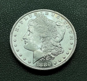 1880 S Morgan Silver Dollar, GEM BRILLIANT Uncirculated - FREE SHIPPING - M-037 - Picture 1 of 2