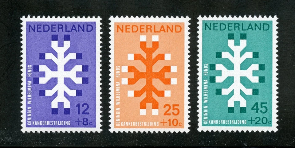 Juego completo de estampillas de investigación del cáncer Holanda MNH #B449-451 sobreimpuestos para Foto 1 de 1
