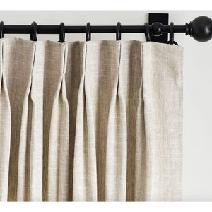 2er Set - Pottery Barn EMERY Leinen Faltenvorhang | 50 x 84", Haferflocken  - Bild 1 von 4
