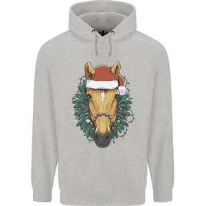 A Christmas Horse Equestrian Childrens Kids Hoodie - Picture 1 of 39