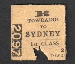 DE COLECCIÓN AÑOS 60 N.S.W FERROCARRIL DEL GOBIERNO REMOLQUE - BILLETE DE TREN DE PRIMERA CLASE DE SYDNEY - Imagen 1 de 2