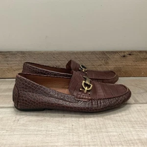 Donald Pliner-Men Dacio 2-Mocasines sin cordones de cuero-marrón caimán 11,5 M-MUY BONITOS - Imagen 1 de 6