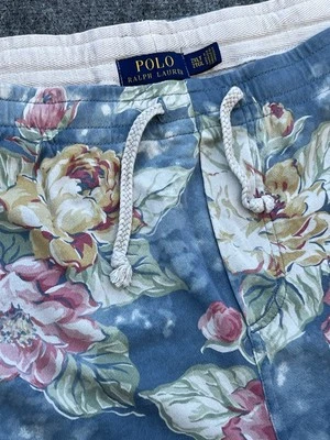 Polo Ralph Lauren Corto Hombres 2XLT Tropical Floral Multicolor Spa Algodón Terry Ne Foto 1 de 4