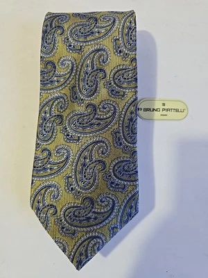 Hermosa corbata para hombre Bruno Piattelli Roma azul estampado cachemir nueva con etiquetas Foto 1 de 4