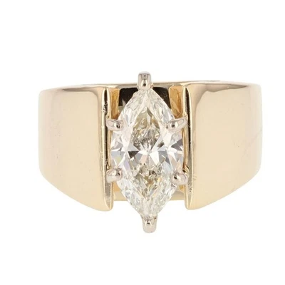 GIA 2.00ct Marquise Cut Diamond Solitaire Engagement Ring 14k Yellow Gold Size 9 - Image 1 of 4