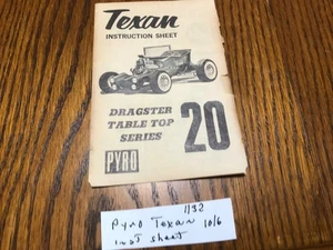 PYRO 1/32 TEXAN INSTRUCTION SHEET USED CIRCA 1960’S ERA - Picture 1 of 3