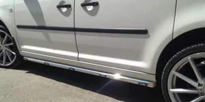 Barras laterales cromadas de acero inoxidable + LED ámbar + luces de plumón para LDV Maxus V80 SWB - Imagen 1 de 6