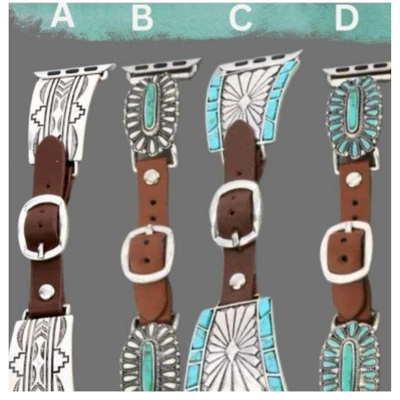 Correas para Apple Watch 38-41 mm 42-44 mm estilo turquesa occidental Foto 1 de 2