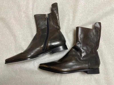 FENDI 女式皮革短靴 36 棕色正品 — 第 1/4 张图片