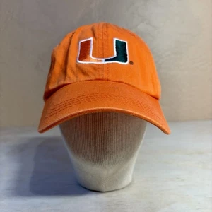 UNIVERSITY of MIAMI HURRICANES UM CANES Adjustable Hat Cap Orange - Picture 1 of 6