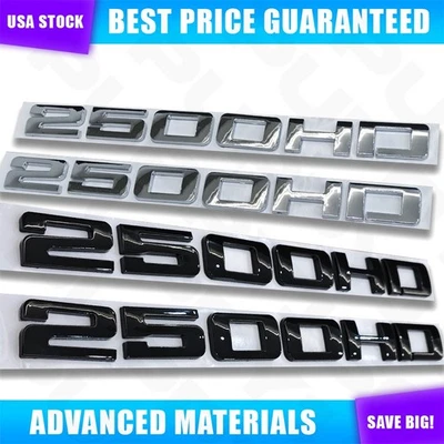 2Pcs 3D 2500HD Door Side Nameplate Emblem Letters For Chevy Silverado GMC Sierra Foto 1 de 3