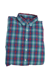 Vineyard Vines Boys Cotton Check Print Button Up Shirt Multicolor Size XL - Picture 1 of 5