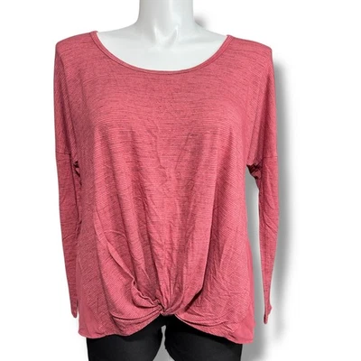 Camisa para mujer Maurices Top dobladillo torcido espalda transparente manga larga pulóver roja XXL  Foto 1 de 4