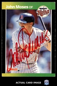 1989 Donruss #626 JOHN MOSES Minnesota Twins AUTO EX - Picture 1 of 4