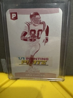 2025 LEAF METAL PRISTINE AUCTION MAGENTA PRINTING PLATE 1/1 CRIS CARTER VIKINGS - Image 1 of 2