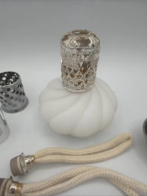 Lámpara de aceite Berger francesa de porcelana difusor de fragancia 5" París blanco marfil Foto 1 de 4