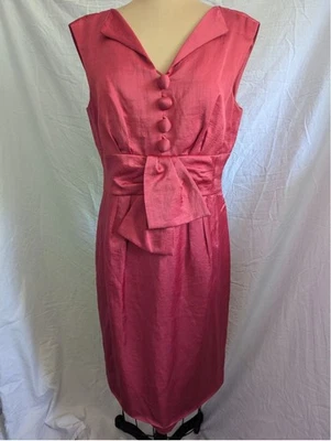 Vestido Vaina Nanette Lepore Mezcla de Lino Sin Mangas Mujer 12 Rosa Boda Foto 1 de 4