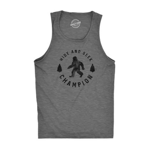 Camiseta sin mangas divertida Bigfoot Sasquatch camiseta sin mangas Hide And Seek Champion para hombre - Imagen 1 de 6