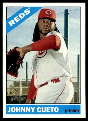 Tarjeta de béisbol Johnny Cueto 2015 Topps Heritage #250 Cincinnati Reds 26367 Foto 1 de 2