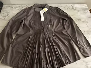 Calvin Klein Signature Damen 68% Baumwolle Bluse Shirt Gr. M. Farbe Braun - Bild 1 von 10