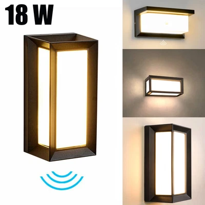 18W Außenleuchte Sensor Gartenlampe Wandleuchte Außen Wandlampe IP65 Wasserdicht - Bild 1 von 4