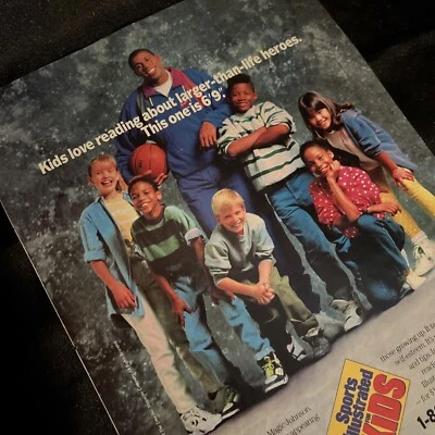Vintage Magic Johnson Sports Illustrated Kids Advertising Print Ad Lakers 1991 - Image 1 of 4