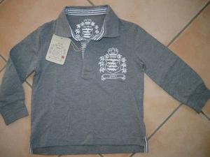 (C910) Joe Black Boys Langarm Shirt dicke BW Polokragen Wappen Stickerei gr.104 - Picture 1 of 2