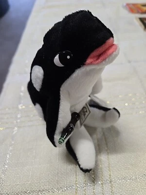 1997 Coca Cola Orca Whale with Coca-Cola Bottle Bean Bag Plush with Tag - Image 1 of 4
