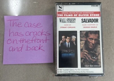 Wall Street Salvador Soundtrack Cassette Tape The Films of Oliver Stone SEALED - Image 1 of 4