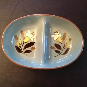 Stangl Pottery Separated Serving Bowl Oval Golden Harvest Approx 10.5 x 7 Inches - Picture 1 of 5