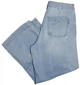 Oat New York 1042 Damenjeans Größe 2/26 hoher Bund weites Bein Denim blau - Bild 1 von 8