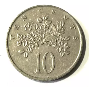 1983 Jamaika Münze 10 Cent Schmetterling auf Blumen Insekt Tier Wildtiere - Bild 1 von 2