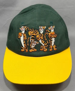 Vtg Disney Tigger Strap Back Hat Cap Green Winnie The Pooh Theme Park Youth Kids - Picture 1 of 13