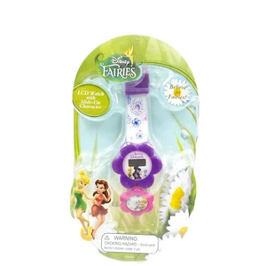 Disney Fairies Girls LCD Wrist Watch w/ Slide On Tinkerbell ~ BATTERY NEEDED - Picture 1 of 4