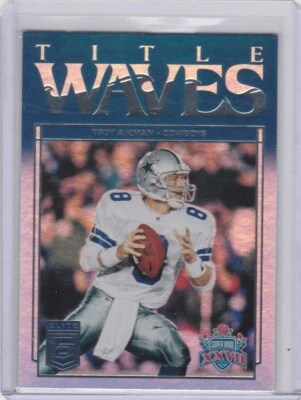 2018 Donruss Elite Title Waves Troy Aikman #TW-20 HOF REFRACTOR - Image 1 of 2