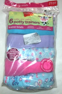 Hanes Toddler Girls 6 PR TRAINER BRIEFS Underwear-washable-Padded-2T-3T-NWT - Picture 1 of 7