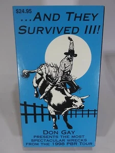 And They Survived 3! Don Gay Spectacular Wrecks 98 PBR Rodeo Tour Bull Rider VHS - Picture 1 of 3