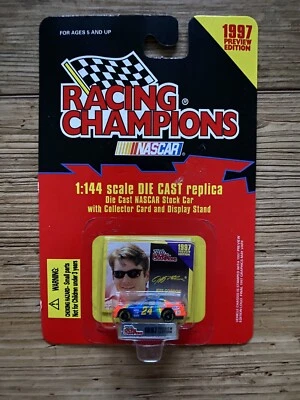 1997 Racing Champions JEFF GORDON Die Cast NASCAR Stock Car Card 1:144 Scale NEW - Image 1 of 4
