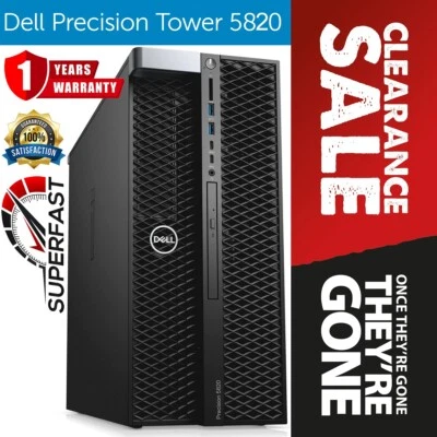 Dell Precision 5820 Workstation W-2123 16GB RAM 480GB SSD  2TB HDD NVIDIA P4000 - Image 1 of 4