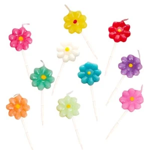 Flower Cake Candles Flower Shaped Birthday Cake Topper Cake Decoration - 10 Pcs - Picture 1 of 7