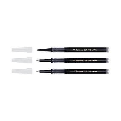 3 x TOMBOW Ersatzmine für Tintenroller - schwarz - BK-LP05-33 - Ø Kugel: 0.5 mm