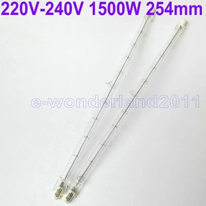 2× HALOGEN LIGHT BULB 220V 1500W 1500 WATT J TYPE T3 254mm (R7s) Halogen Bulbs - Picture 1 of 3