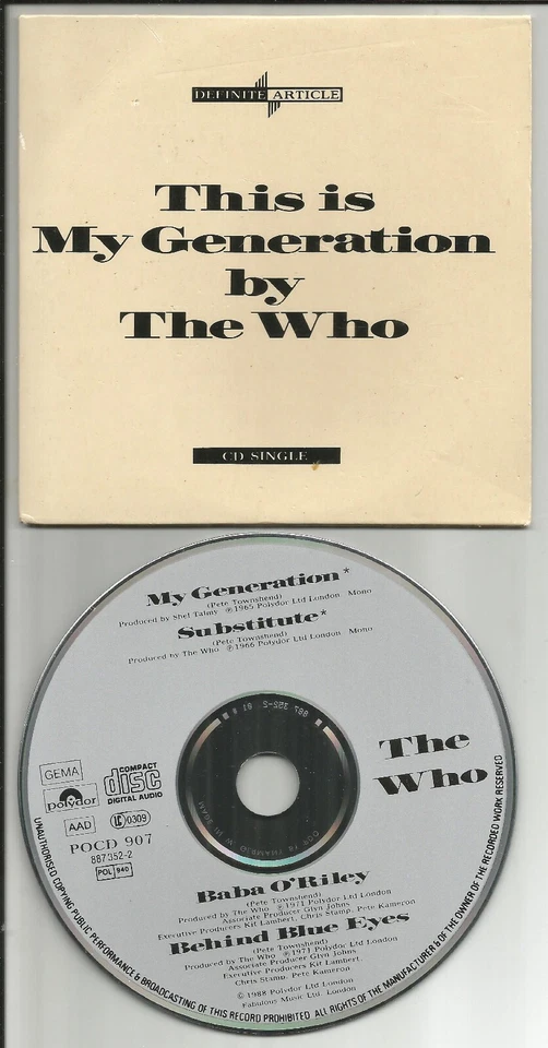 КТО это мое поколение 4TRX РЕДКАЯ карта конверт Европы компакт-диск одиночный США продавец - Изображение 1 из 1